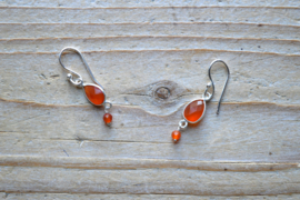 Sterling zilver Oorbellen met Carneool