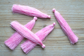 Kwastje nylon roze ca. 85 mm