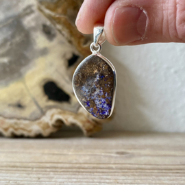 Hanger Boulder Opaal in sterling zilver ca. 19 x 31 mm