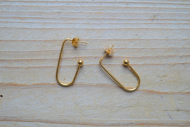 RVS Gold plated oorstekers ca. 29 mm per paar
