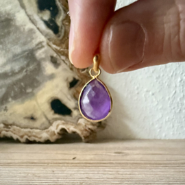 Verguld Sterling zilver hangertje met Amethist