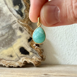 Verguld Sterling zilver hangertje met Amazoniet