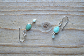 Sterling zilver Oorbellen met Amazoniet