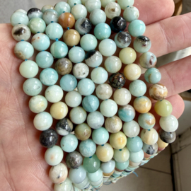 Meerkleurig amazoniet ronde kralen ca. 8 mm
