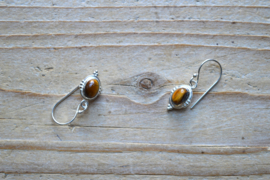 Sterling zilver Oorbellen met Tijgeroog