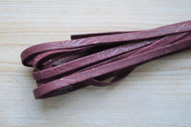 Plat nappaleer slangeprint 10 mm Aubergine per 10 cm