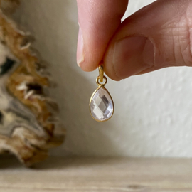 Verguld Sterling zilver hangertje met Rozenkwarts