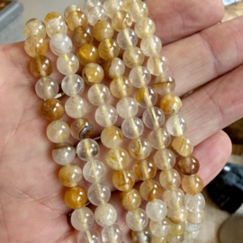 Limonit Quartz/Golden Healer runde Perlen ca. 6 mm