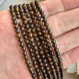 Bronziet ronde kralen ca. 4 mm