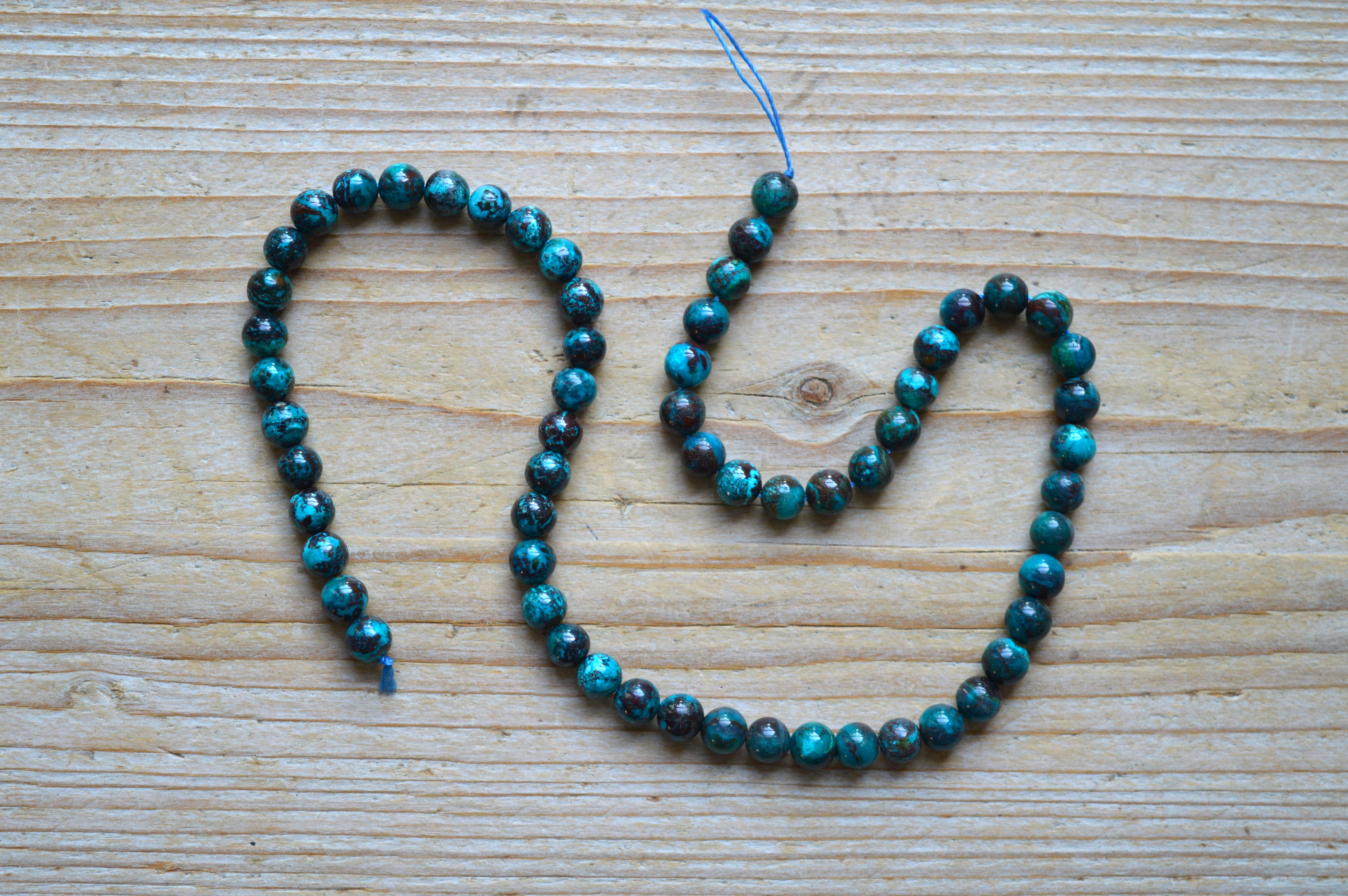 Chrysocolla ronde kralen ca. 6 mm A klasse