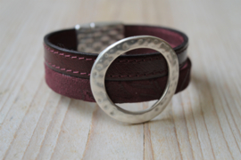 DIY Pakket Armband met magneet en schuiver Bordeaux