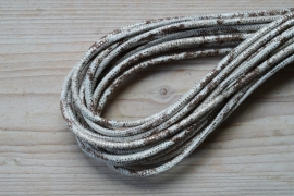 Rundes nappaleder snakestyle 4 mm Grau/Braun/Creme pro 10 cm