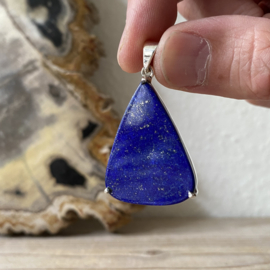 Hanger Lapis Lazuli in sterling zilver ca. 27 x 41 mm