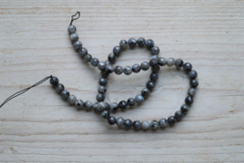 Larvikit facettierte runde Perlen ca. 6 mm