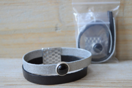 DIY Pakket Armband met magneet en schuiver Zwart/Zilver