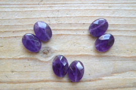 Amethist gefacetteerde platte ovaaltjes ca. 13 x 18 mm A klasse per 2