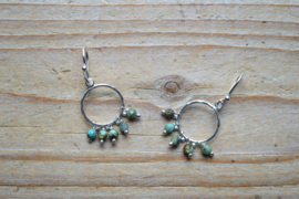 Sterling zilver Oorbellen met Afrikaans Turquoise