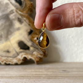 Verguld Sterling zilver hangertje met Tijgeroog