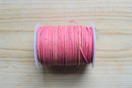 Rundleer 1 mm Vintage Roze per meter