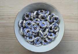 Delfts blauw donut ca. 18 mm (per stuk)