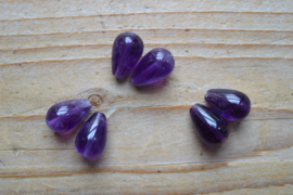 Amethist ronde druppels ca. 10 x 14 mm A klasse per 2