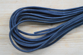 Rond nappaleer Suede 4 mm Blauw per 10 cm