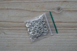 Metalen ringetjes open verzilverd 6 mm