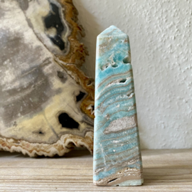 Carribean Blue Calciet gepolijste toren