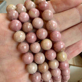 Rhodoniet ronde kralen ca. 10 mm