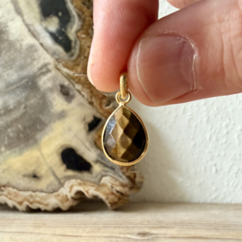 Verguld Sterling zilver hangertje met Tijgeroog