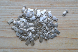 Metalen bedel vis ca. 7 x 13 mm per 10 stuks