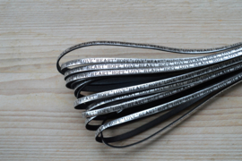 Flaches rindleder Hope Heart Love 5 mm Silber pro 10 cm