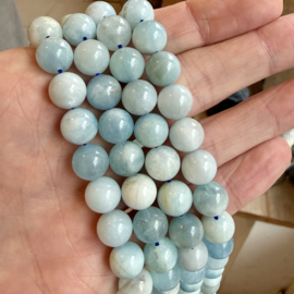 Aquamarijn (meerkleurig) ronde kralen ca. 10 mm