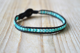 Armband met 3 mm facet Braziliaanse Amazoniet
