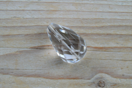 Bergkristal  gefacetteerde ronde druppel A klasse ca. 20 x 30 mm per stuk