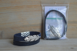 DIY Pakket Armband met magneet en schuiver Blauw