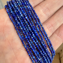 Lapis Lazuli facettierte runde Perlen ca. 2 mm (seedbeads) (eingefärbt)