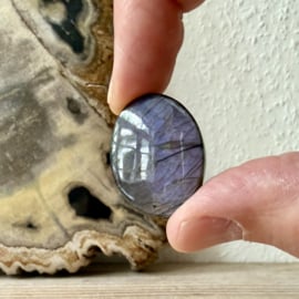 Paarse Labradoriet cabochon ca. 22 x 29 mm