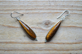 Sterling zilver Oorbellen met Tijgeroog