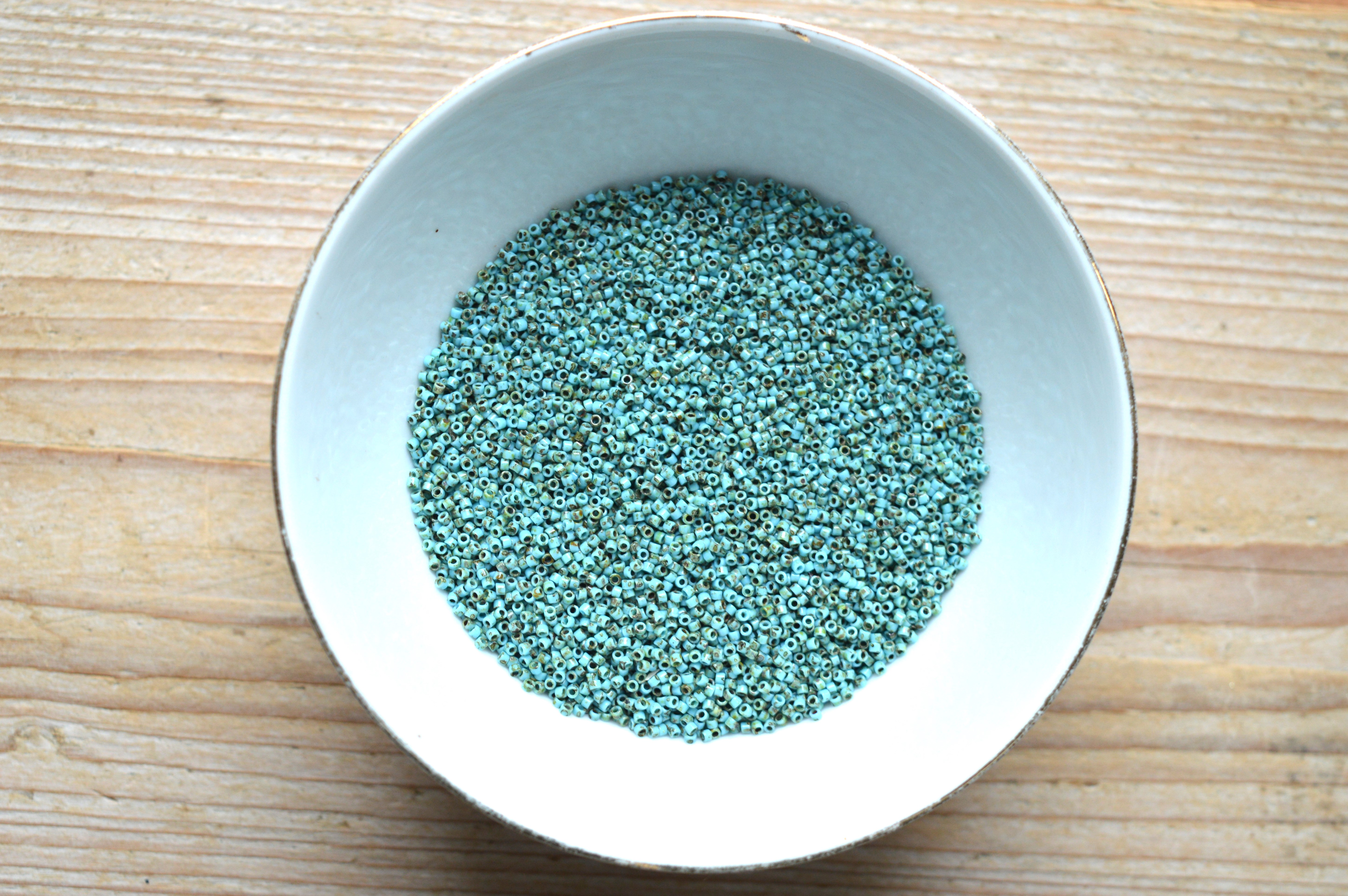 Miyuki Delica’s 11-2264 Opaque Picasso Turquoise Blue (per 5 gram)
