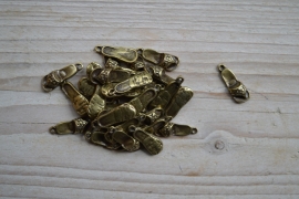Bronskleurige bedel slipper ca. 7 x 22 mm per 2 stuks