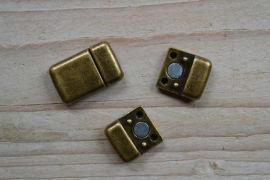 Bronskleurige magneetsluiting 10 mm ca. 13 x 20 mm per stuk