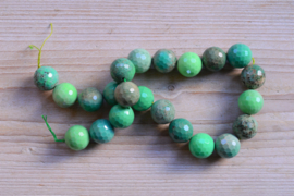 Grün Gras Achat facettierte runde Perlen 18 mm