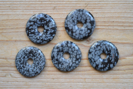 Donut Sneeuwvlok Obsidiaan ca. 40 mm per stuk