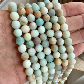 Meerkleurig amazoniet MAT ronde kralen ca. 8 mm