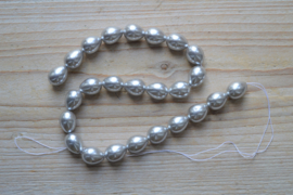 Muschel runde Tropfen Silber ca. 12 x 15 mm