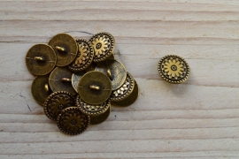Bronskleurige knoop 'ster' ca. 17 mm per 2 stuks
