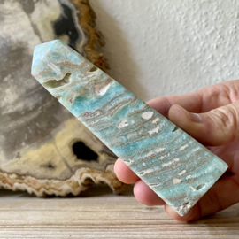 Carribean Blue Calciet gepolijste toren