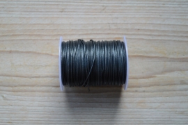 Rundleer 1 mm Metallic Hematiet per meter