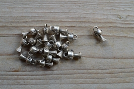 Metalen charm weinglas ca. 10 x 19 mm pro 2 stück